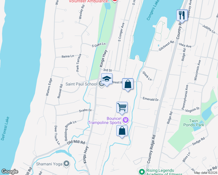 map of restaurants, bars, coffee shops, grocery stores, and more near 83 Gilchrest Road in Valley Cottage