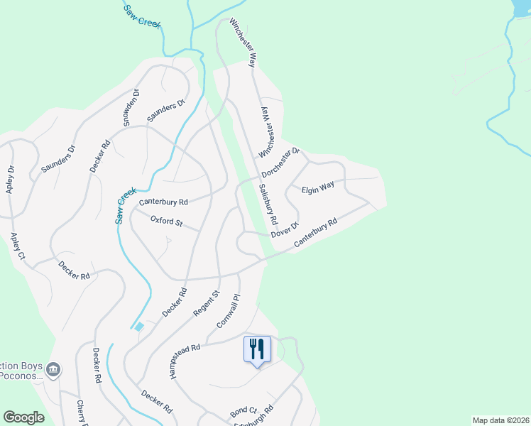 map of restaurants, bars, coffee shops, grocery stores, and more near Salisbury Road in Pike County