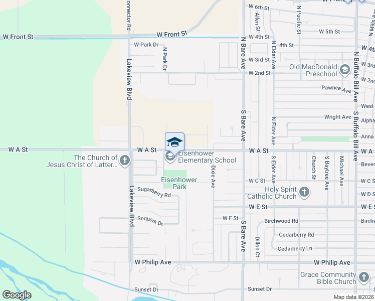 map of restaurants, bars, coffee shops, grocery stores, and more near 3800 West A Street in North Platte