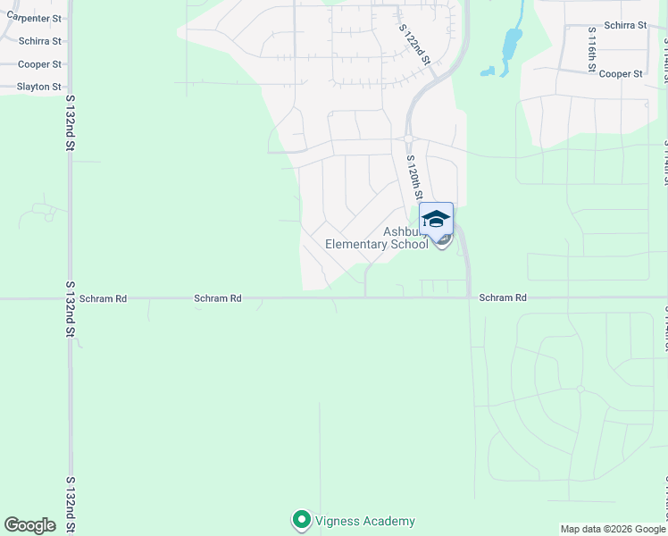 map of restaurants, bars, coffee shops, grocery stores, and more near 12401 Schram Road in Papillion