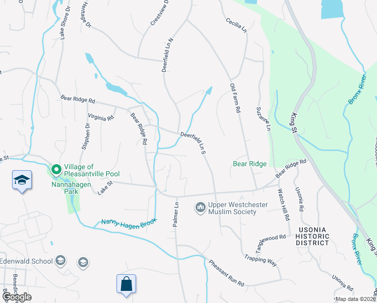 map of restaurants, bars, coffee shops, grocery stores, and more near 52 Deerfield Lane South in Pleasantville