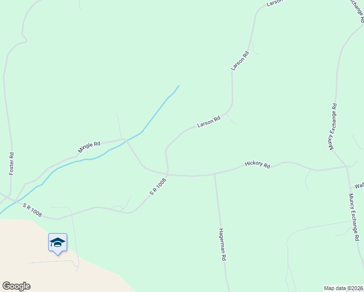 map of restaurants, bars, coffee shops, grocery stores, and more near 15 Larson Road in Muncy