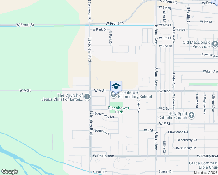 map of restaurants, bars, coffee shops, grocery stores, and more near 101 Lakeview Boulevard in North Platte
