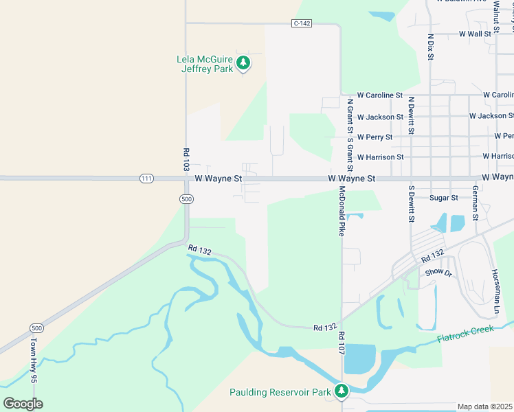 map of restaurants, bars, coffee shops, grocery stores, and more near 1009 W Wayne St in Paulding
