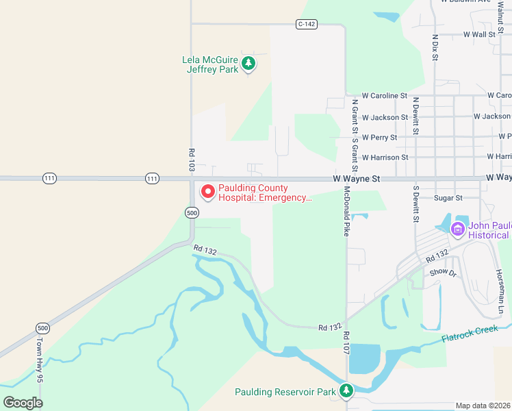 map of restaurants, bars, coffee shops, grocery stores, and more near 1009 W Wayne St in Paulding