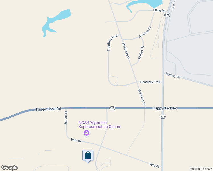 map of restaurants, bars, coffee shops, grocery stores, and more near 1912 Treadway Trail in Cheyenne