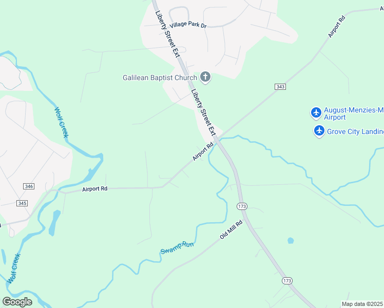 map of restaurants, bars, coffee shops, grocery stores, and more near 235 Airport Road in Grove City