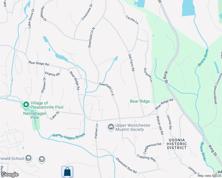 map of restaurants, bars, coffee shops, grocery stores, and more near 52 Deerfield Ln S in Pleasantville