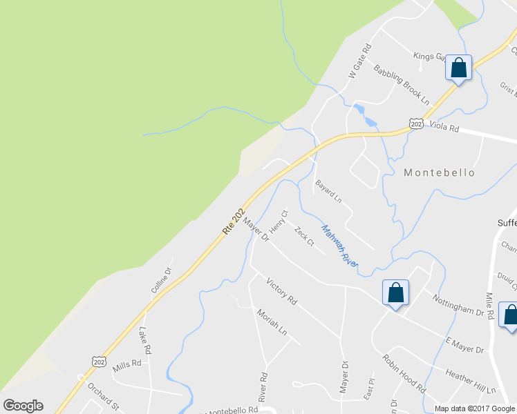 map of restaurants, bars, coffee shops, grocery stores, and more near 333 Haverstraw Road in Suffern