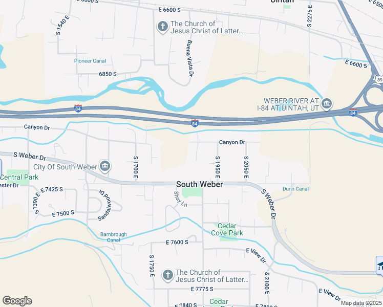 map of restaurants, bars, coffee shops, grocery stores, and more near 7305 South Harolds Way in South Weber