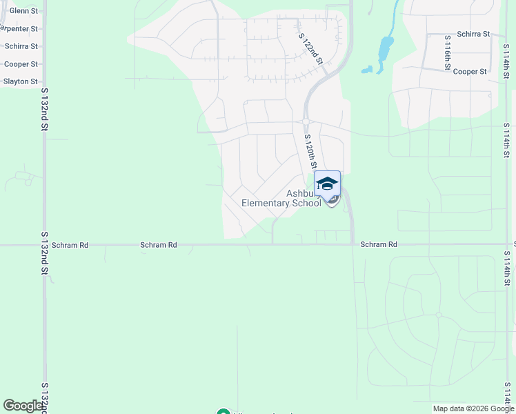 map of restaurants, bars, coffee shops, grocery stores, and more near 12401 Schram Road in Papillion