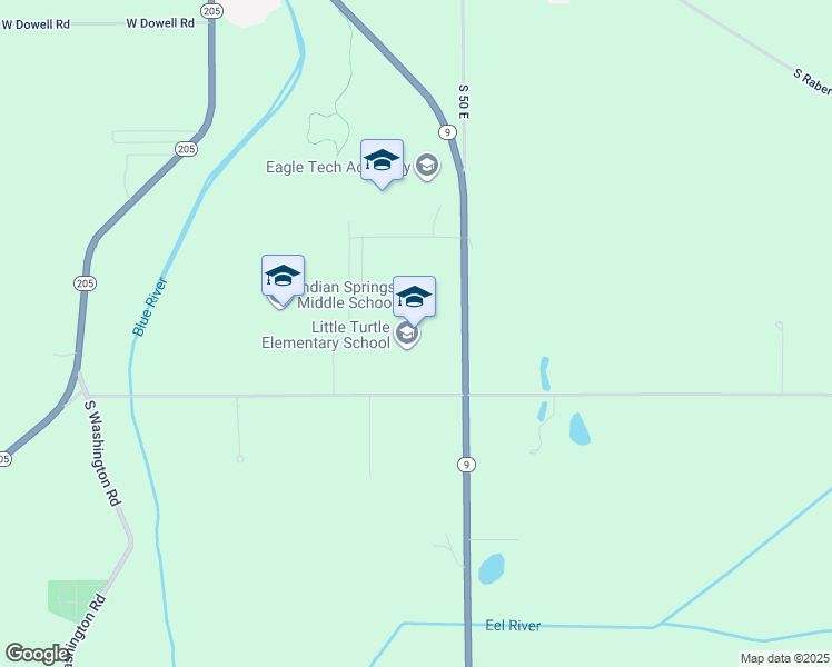 map of restaurants, bars, coffee shops, grocery stores, and more near 1710 Indiana 9 in Columbia City