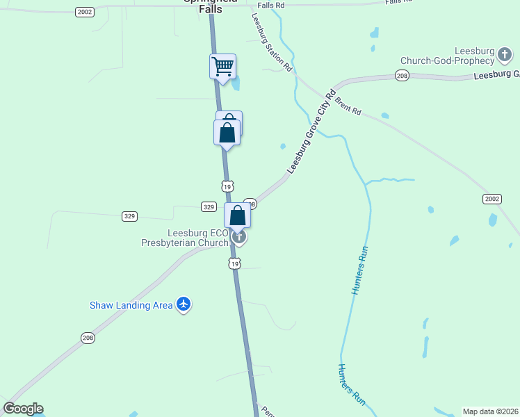 map of restaurants, bars, coffee shops, grocery stores, and more near 2593 Leesburg Grove City Road in Volant