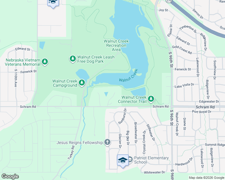 map of restaurants, bars, coffee shops, grocery stores, and more near 1904 Mallard View Circle in Papillion