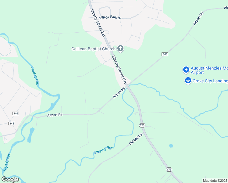 map of restaurants, bars, coffee shops, grocery stores, and more near 235 Airport Road in Grove City
