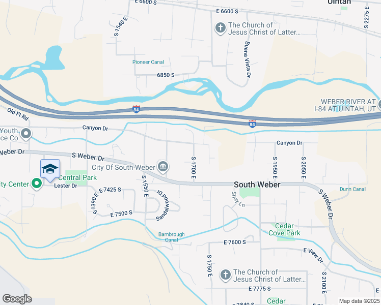 map of restaurants, bars, coffee shops, grocery stores, and more near 1657 East 7250 South in Ogden