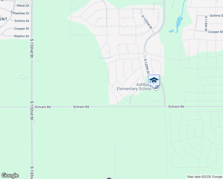 map of restaurants, bars, coffee shops, grocery stores, and more near 12526-12980 Schram Rd in Papillion