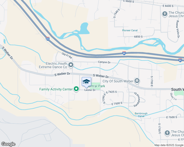 map of restaurants, bars, coffee shops, grocery stores, and more near 1320 East South Weber Drive in South Weber