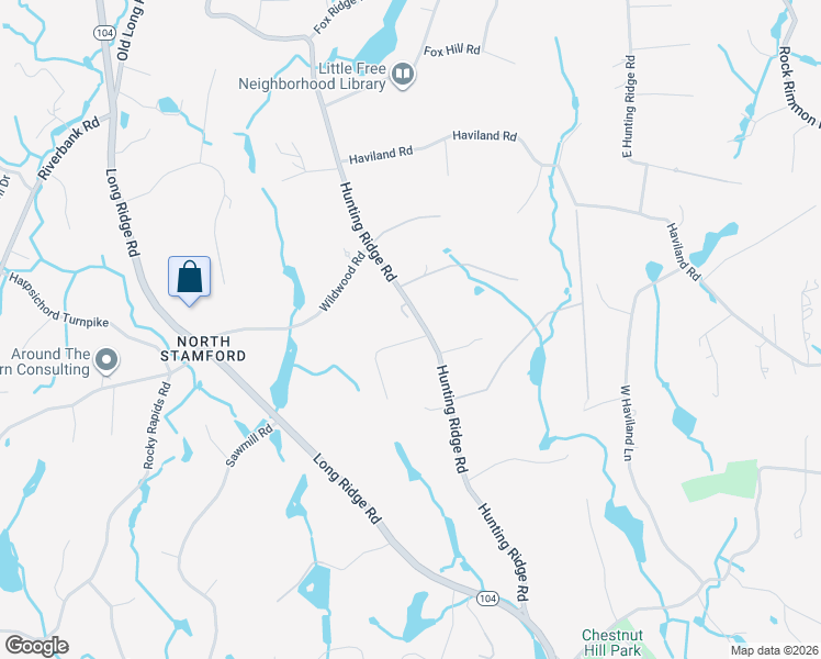 map of restaurants, bars, coffee shops, grocery stores, and more near 13 Erickson Drive in Stamford
