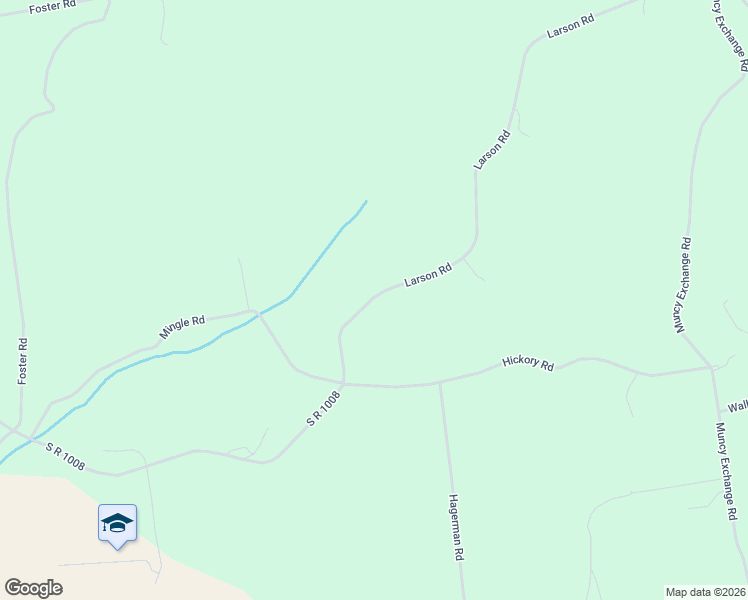 map of restaurants, bars, coffee shops, grocery stores, and more near 15 Larson Road in Muncy