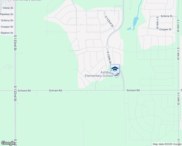 map of restaurants, bars, coffee shops, grocery stores, and more near 12401 Schram Road in Papillion