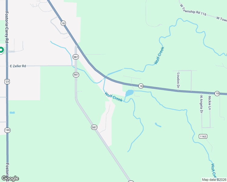 map of restaurants, bars, coffee shops, grocery stores, and more near 1325 Columbus Avenue in Fostoria