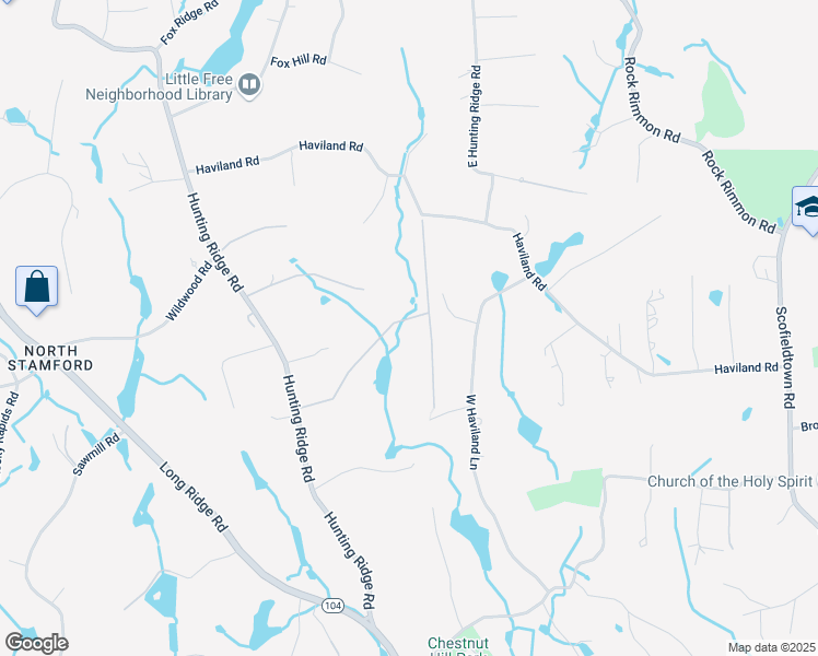 map of restaurants, bars, coffee shops, grocery stores, and more near 123 Surrey Road in Stamford