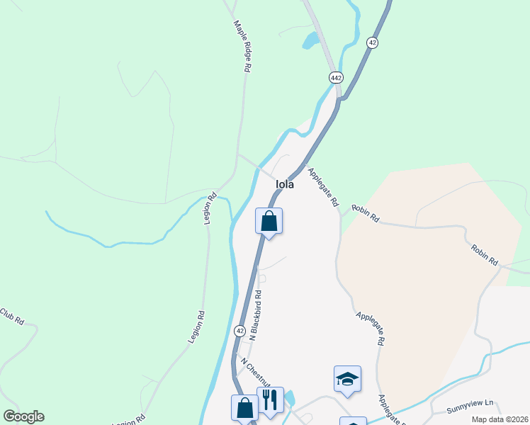 map of restaurants, bars, coffee shops, grocery stores, and more near Highway 42 in Millville
