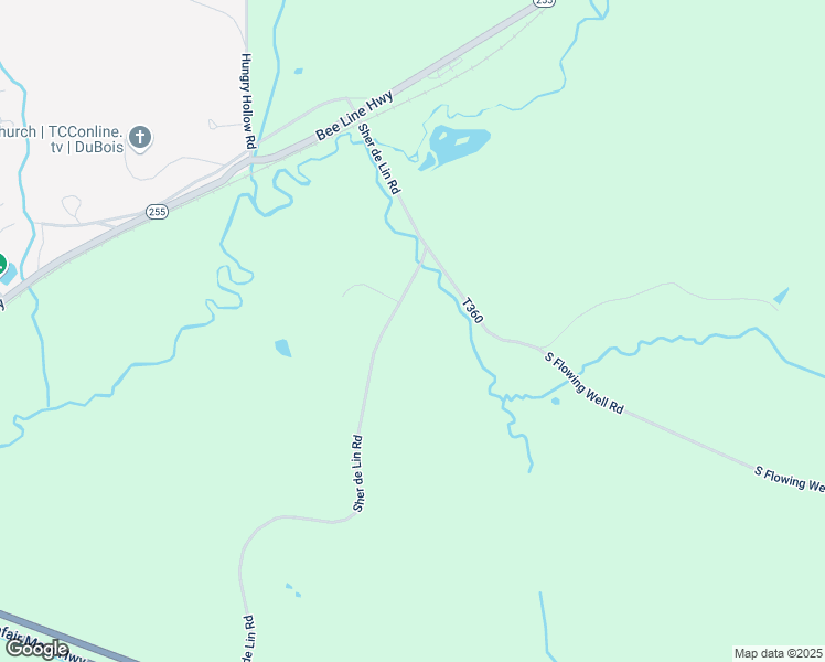 map of restaurants, bars, coffee shops, grocery stores, and more near 2036 Sher De Lin Road in DuBois
