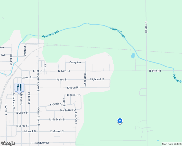 map of restaurants, bars, coffee shops, grocery stores, and more near 3 Schmitt Drive in Streator