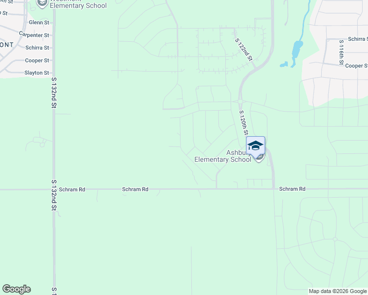 map of restaurants, bars, coffee shops, grocery stores, and more near 12526-12980 Schram Road in Papillion