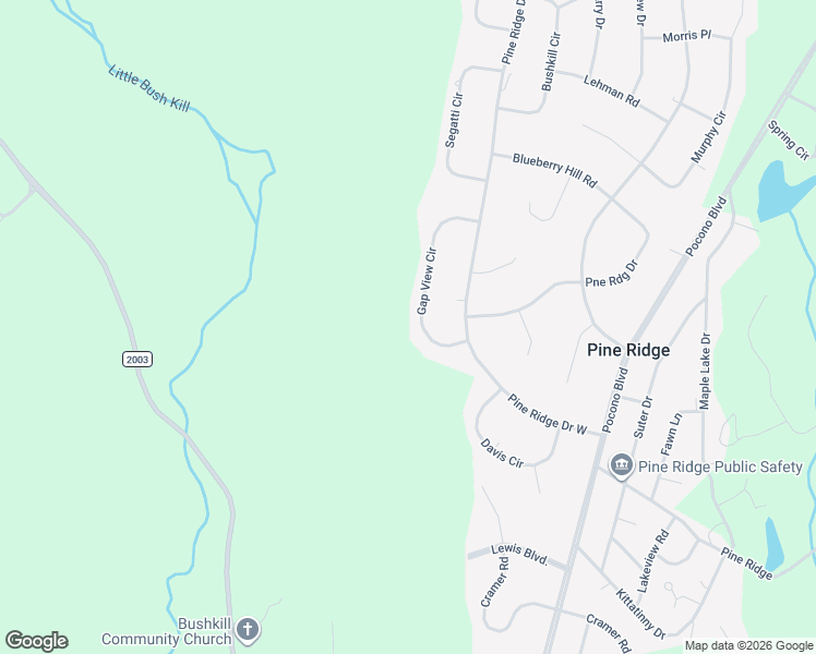 map of restaurants, bars, coffee shops, grocery stores, and more near 1884 Pine Ridge in Bushkill