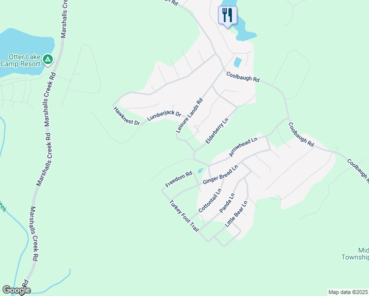 map of restaurants, bars, coffee shops, grocery stores, and more near 3149 Leisure Lands Road in East Stroudsburg