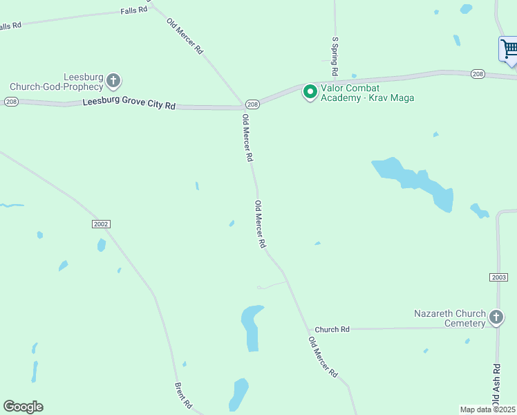 map of restaurants, bars, coffee shops, grocery stores, and more near 320 Old Mercer Road in Volant