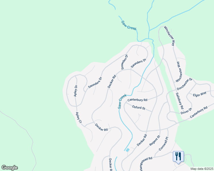 map of restaurants, bars, coffee shops, grocery stores, and more near 6055 Decker Road in Pike County