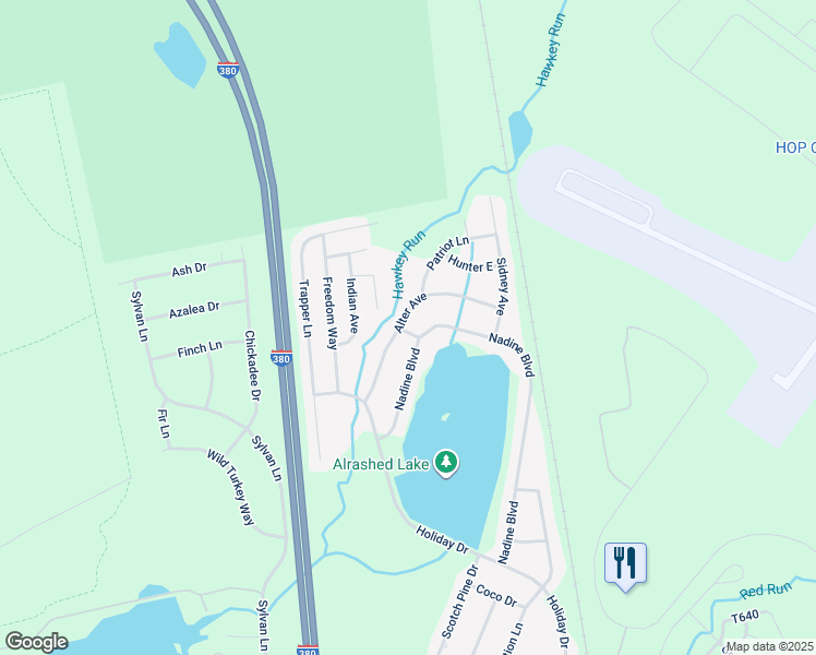 map of restaurants, bars, coffee shops, grocery stores, and more near 2414 Mohr Place in Pocono Summit