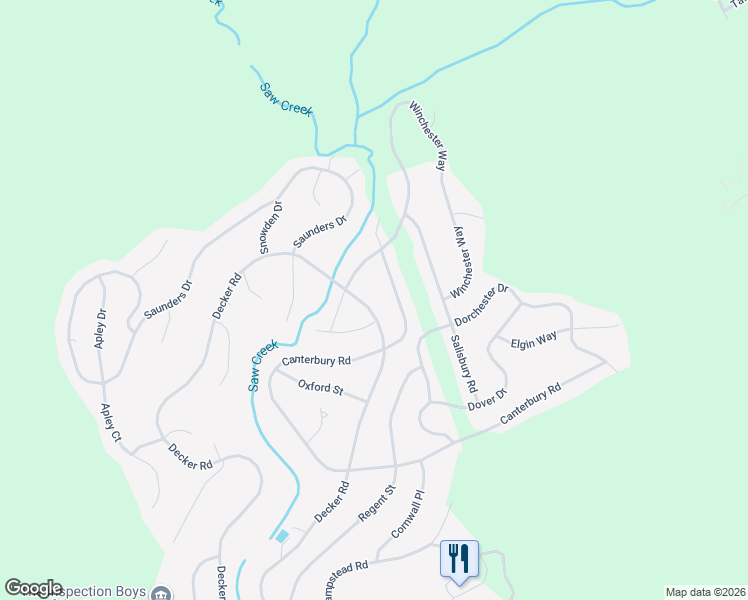 map of restaurants, bars, coffee shops, grocery stores, and more near Decker Road in Bushkill