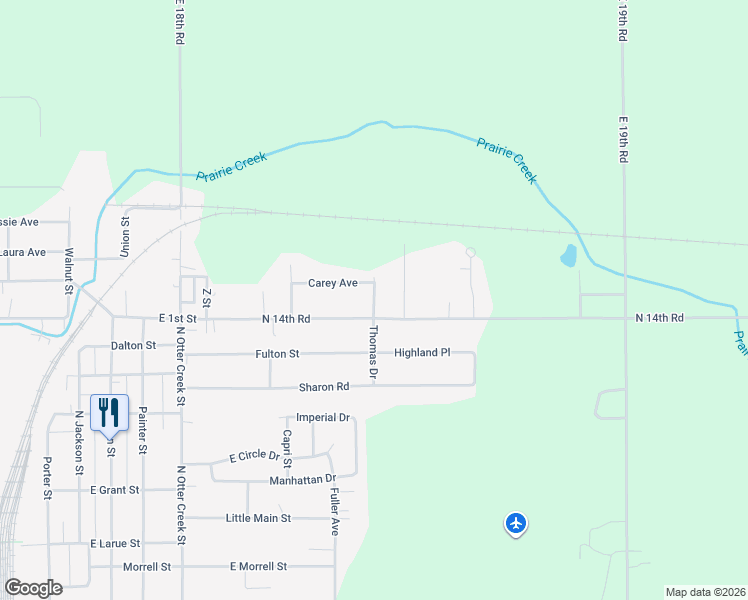 map of restaurants, bars, coffee shops, grocery stores, and more near 3 Schmitt Drive in Streator