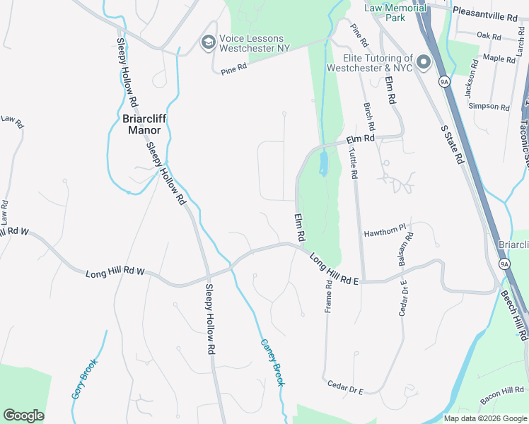 map of restaurants, bars, coffee shops, grocery stores, and more near 363 Long Hill Road East in Briarcliff Manor
