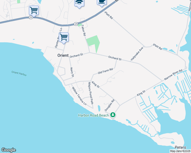 map of restaurants, bars, coffee shops, grocery stores, and more near 1655 Old Farm Road in Orient