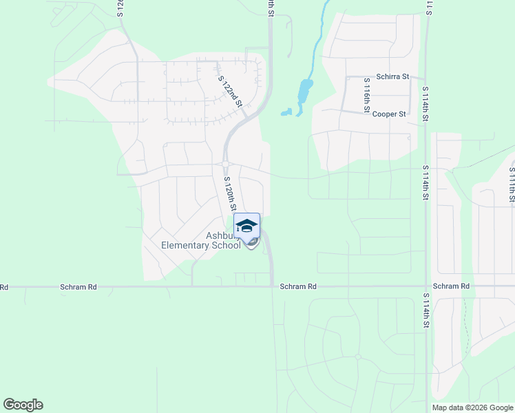 map of restaurants, bars, coffee shops, grocery stores, and more near 11710 S 119th Ave in Papillion
