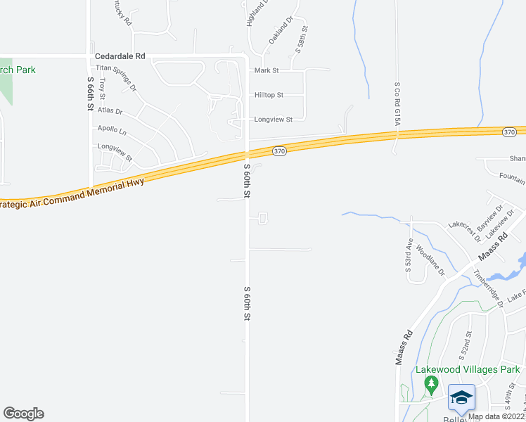 map of restaurants, bars, coffee shops, grocery stores, and more near 11615 South 60th Street in Papillion