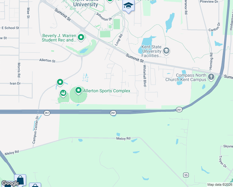 map of restaurants, bars, coffee shops, grocery stores, and more near 1713 Athena Drive in Kent