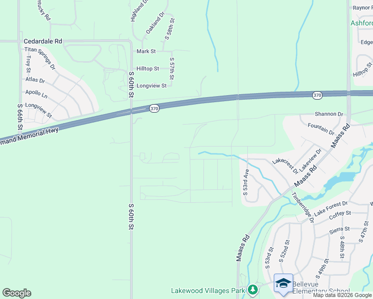 map of restaurants, bars, coffee shops, grocery stores, and more near 11615 South 60th Street in Papillion