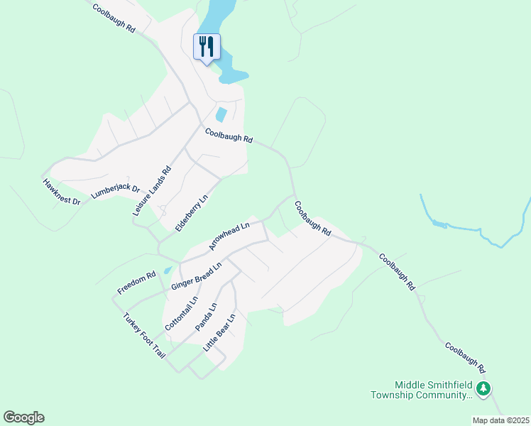 map of restaurants, bars, coffee shops, grocery stores, and more near 5122 Arrowhead Lane in East Stroudsburg