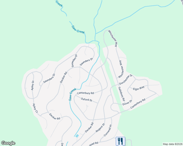 map of restaurants, bars, coffee shops, grocery stores, and more near 585 Saw Creek Estate in East Stroudsburg