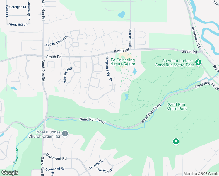 map of restaurants, bars, coffee shops, grocery stores, and more near 605 Hampton Ridge Drive in Akron