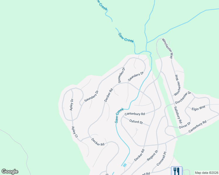 map of restaurants, bars, coffee shops, grocery stores, and more near 528 Saw Creek Estate in Bushkill