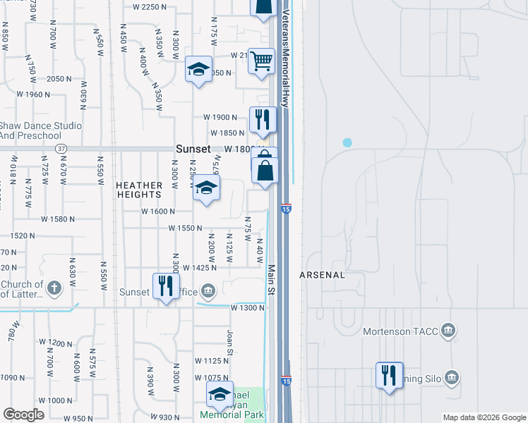 map of restaurants, bars, coffee shops, grocery stores, and more near in Sunset