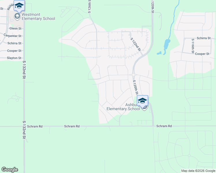 map of restaurants, bars, coffee shops, grocery stores, and more near 11660 South 124th Street in Papillion